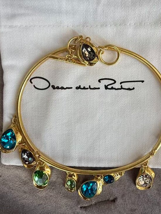 Oscar de la Renta Jewelry - Oscar de la Renta Multi-Color Crystal Gold Tone Choker